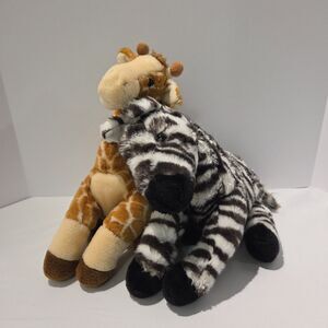 2 Animal Planet Kohl's Cares For Kids 14" Giraffe Zebra Stuffed Plush Toy